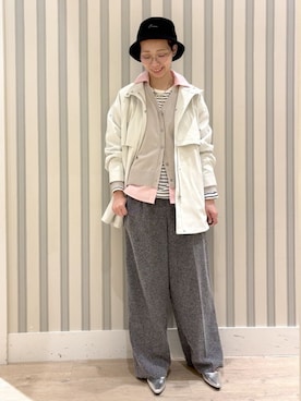 「grove（グローブ）のアイテム（帽子）」を使った、Ayumiさん（レディース・168cm）の冬コーディネート