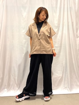 「DRESKIP（ドレスキップ）のアイテム」を使った、ふくまるさん（レディース・159cm）の夏コーディネート