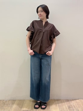 「OPAQUE.CLIP（オペークドットクリップ）のアイテム（サンダル）」を使った、RINさん（レディース・170cm）の春コーディネート
