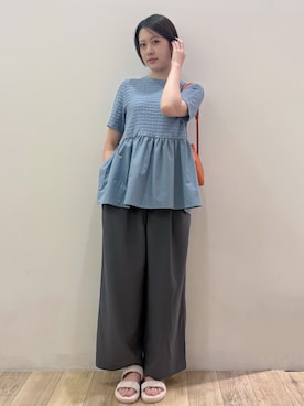 「OPAQUE.CLIP（オペークドットクリップ）のアイテム（サンダル）」を使った、RINさん（レディース・170cm）の夏コーディネート