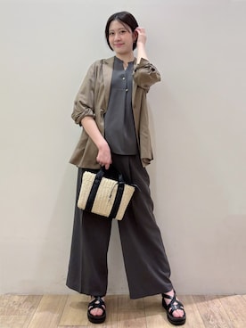 「OPAQUE.CLIP（オペークドットクリップ）のアイテム（サンダル）」を使った、RINさん（レディース・170cm）の春コーディネート