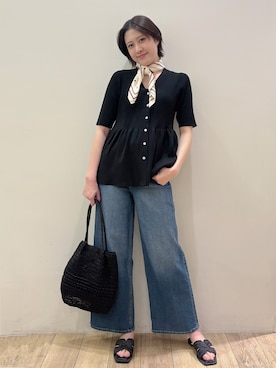 「OPAQUE.CLIP（オペークドットクリップ）のアイテム（サンダル）」を使った、RINさん（レディース・170cm）の春コーディネート