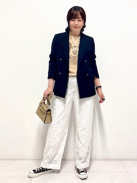 「AULENTTI（オウレンティ）のアイテム」を使った、Sawaguchiさん（レディース・166cm）の春コーディネート