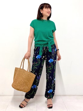 「TICCA（ティッカ）のアイテム（パンツ）」を使った、Sawaさん（レディース・166cm）の夏コーディネート
