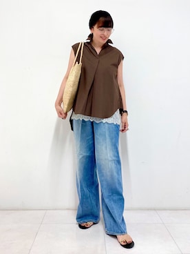 「MADE IN MADA（メイドインマダ）のアイテム」を使った、Sawaさん（レディース・166cm）の夏コーディネート