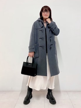 「アイテム（ダッフルコート）」を使った、Sawaさん（レディース・166cm）の秋コーディネート