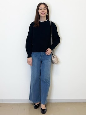 「アイテム（ショルダーバッグ、ゴールド系）」を使った、miyuuさん（レディース・166cm）の冬コーディネート