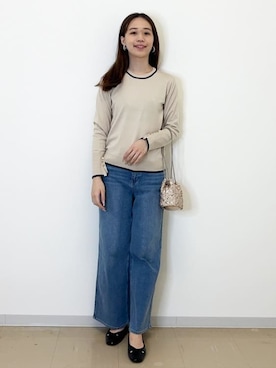「アイテム（ショルダーバッグ、ゴールド系）」を使った、miyuuさん（レディース・166cm）の春コーディネート