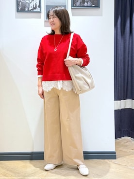 「grove（グローブ）のアイテム（パンツ）」を使った、Lilyさん（レディース・165cm）の冬コーディネート