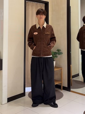 「CPCM（シーピーシーエム）のアイテム（パンツ）」を使った、swokpalさん（メンズ・172cm）の秋コーディネート