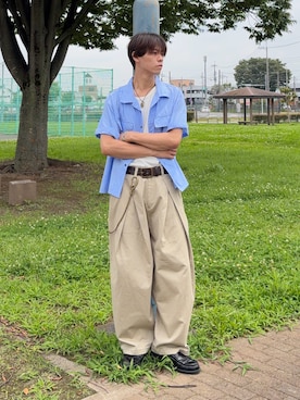 「CPCM（シーピーシーエム）のアイテム（パンツ）」を使った、swokpalさん（メンズ・172cm）の夏コーディネート