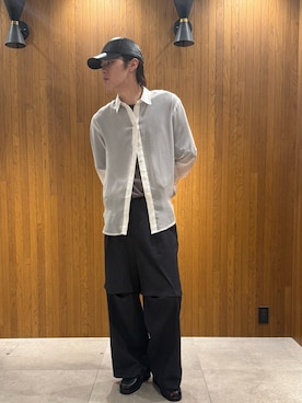 「URBAN RESEARCH（アーバンリサーチ）のANOTHER OFFICE　Homeboy Garment Ringer t-shirts（Tシャツ/カットソー、グレー系）」を使った、髙鍋サワさん（メンズ・178cm）の夏コーディネート