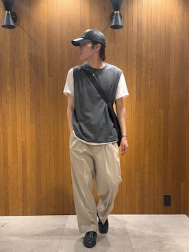 「URBAN RESEARCH（アーバンリサーチ）のアイテム（Tシャツ/カットソー）」を使った、髙鍋サワさん（メンズ・178cm）の夏コーディネート