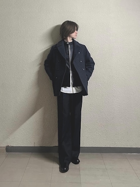 「アイテム（ピーコート）」を使った、hamatarostyleさん（メンズ・174cm）の冬コーディネート