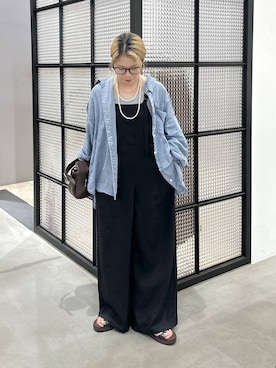 「LEPSIM（レプシィム）のメタルスライドサンダル　638914（サンダル、ブラウン系）」を使った、aya.さん（148cm）の夏コーディネート