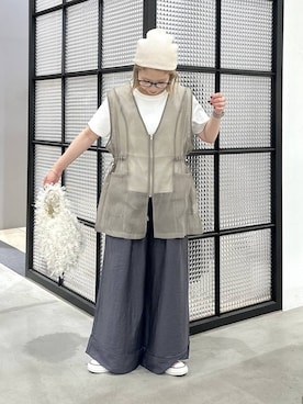 「LEPSIM（レプシィム）のスムースベーシックT2　639421（Tシャツ/カットソー、ホワイト系）」を使った、aya.さん（148cm）の夏コーディネート
