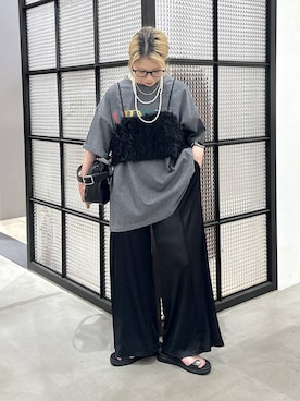 「LEPSIM（レプシィム）のアソートビスチェ　1044015（その他トップス、ブラック系）」を使った、aya.さん（148cm）の夏コーディネート