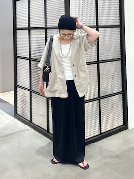 「LEPSIM（レプシィム）の【お気に入り登録数4万突破】【500mlペットボトルも入る】フラップボディバッグ　574895（ショルダーバッグ、ブラック系）」を使った、aya.さん（148cm）の夏コーディネート