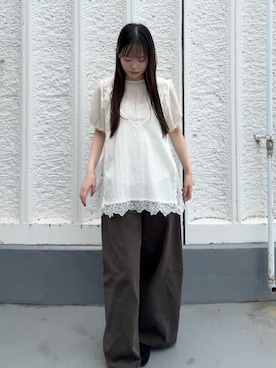 「KBF（ケイビーエフ）のアイテム（パンツ）」を使った、yukaさん（レディース・162cm）の夏コーディネート