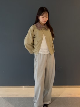 「KBF（ケイビーエフ）のアイテム（ブルゾン）」を使った、yukaさん（レディース・162cm）の春コーディネート