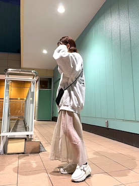 「シアーワンピース」｜「アイテム（スウェット）」を使った、kaoriさん（レディース・154cm）の秋コーディネート