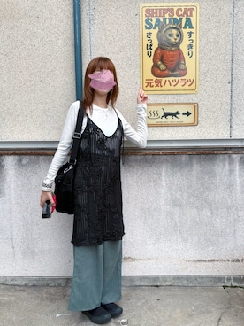 「アイテム（ヘアゴム）」を使った、こずえ さん（レディース・156cm）の秋コーディネート