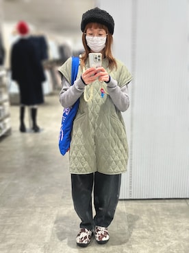 「アイテム（PC・スマホグッズ/家電）」を使った、こずえ さん（レディース・156cm）の冬コーディネート