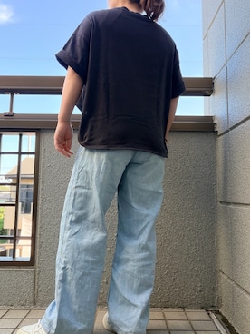 「coca（coca）（コカ）のアイテム（Tシャツ/カットソー、ブラック系）」を使った、3児ママのリアルコーデさん（レディース・150cm）の夏コーディネート