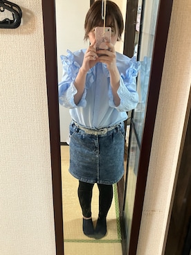 「no brand（ノーブランド）のアイテム（トップス）」を使った、りりあさん（レディース・162cm）の春コーディネート