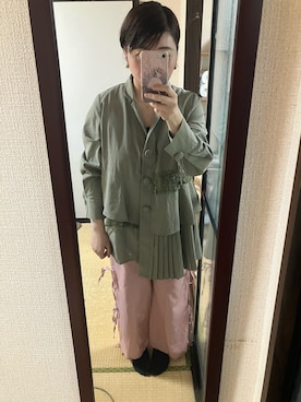 「no brand（ノーブランド）のアイテム（トップス）」を使った、りりあさん（レディース・162cm）の春コーディネート