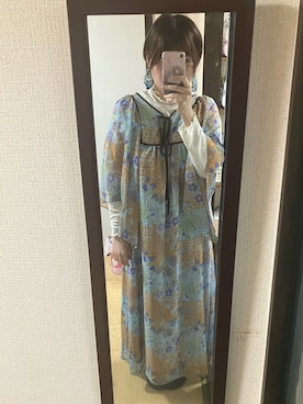 「no brand（ノーブランド）のアイテム（ワンピース/ドレス）」を使った、りりあさん（レディース・162cm）の春コーディネート