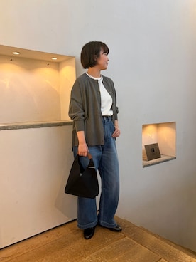 「かぐれ（カグレ）のアイテム（デニムパンツ）」を使った、sakuraさん（レディース・159cm）の秋コーディネート