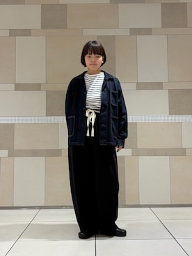 「FORK&SPOON（フォークアンドスプーン）のアイテム（Tシャツ/カットソー）」を使った、sakuraさん（レディース・159cm）の秋コーディネート