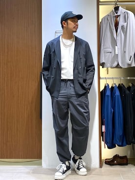 「ERICKA NICOLAS BEGAY（エリッカ ニコラス ビゲイ）のアイテム」を使った、みぞさん（メンズ・188cm）の春コーディネート