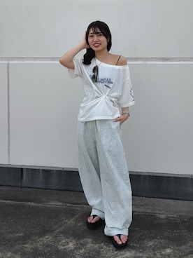 「Ungrid（アングリッド）のアイテム」を使った、須藤真由さん（レディース・156cm）の夏コーディネート