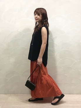 「Rouge vif（ルージュヴィフ）のアイテム（アクセサリー）」を使った、Rihoさん（レディース・158cm）の夏コーディネート