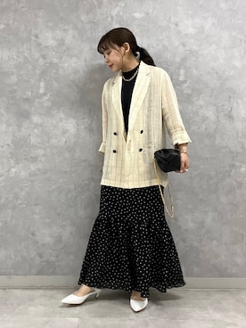 「Rouge vif（ルージュヴィフ）のアイテム（アクセサリー）」を使った、Rihoさん（レディース・158cm）の春コーディネート