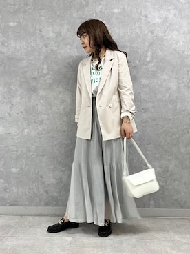 「Rouge vif（ルージュヴィフ）のアイテム（ジャケット/アウター）」を使った、Rihoさん（レディース・158cm）の春コーディネート