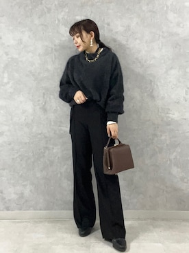 「Rouge vif（ルージュヴィフ）のアイテム（アクセサリー）」を使った、Rihoさん（レディース・158cm）の秋コーディネート