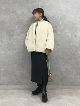 「Rouge vif（ルージュヴィフ）のアイテム（ジャケット/アウター）」を使った、Rihoさん（レディース・158cm）の冬コーディネート