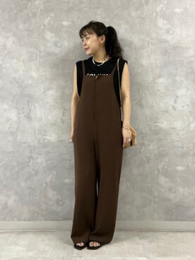 「Rouge vif（ルージュヴィフ）のアイテム（オールインワン・サロペット）」を使った、Rihoさん（レディース・158cm）の夏コーディネート