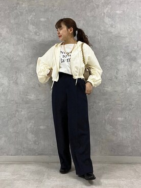 「Rouge vif（ルージュヴィフ）のアイテム（ジャケット/アウター）」を使った、Rihoさん（レディース・158cm）の春コーディネート