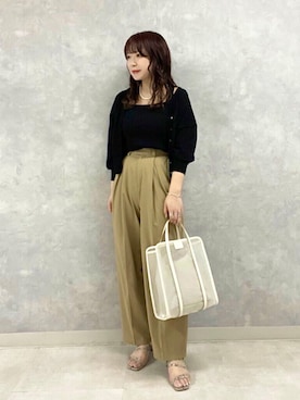 「Rouge vif（ルージュヴィフ）のアイテム（アクセサリー）」を使った、Rihoさん（レディース・158cm）の春コーディネート