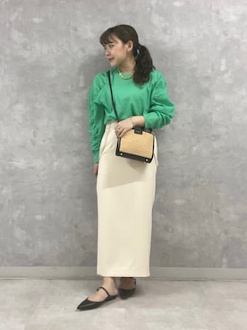 「Rouge vif（ルージュヴィフ）のアイテム（アクセサリー）」を使った、Rihoさん（レディース・158cm）の春コーディネート