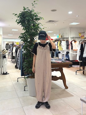 「アイテム（サロペット/オーバーオール）」を使った、さくらさん（レディース・154cm）の夏コーディネート