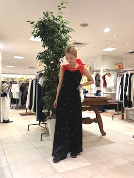 「アイテム（サロペット/オーバーオール）」を使った、さくらさん（レディース・154cm）の夏コーディネート