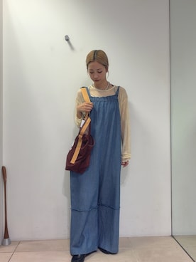 「アイテム（サロペット/オーバーオール）」を使った、さくらさん（レディース・154cm）の夏コーディネート