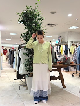 「CIAOPANIC TYPY（チャオパニックティピー）の【販売枚数13万枚突破!!】＜抗菌防臭＞2WAY配色タンクトップ（タンクトップ、ホワイト系）」を使った、sakura154typさん（レディース・154cm）の夏コーディネート