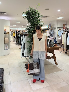 「CIAOPANIC TYPY（チャオパニックティピー）のアイテム（ベスト）」を使った、sakura154typさん（レディース・154cm）の夏コーディネート
