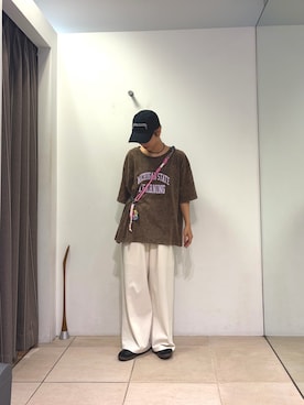 「CIAOPANIC TYPY（チャオパニックティピー）のアイテム（帽子）」を使った、さくらさん（レディース・154cm）の夏コーディネート